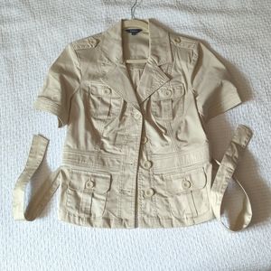 Reitmans Sz 9 Button Up Top Blazer in Tan